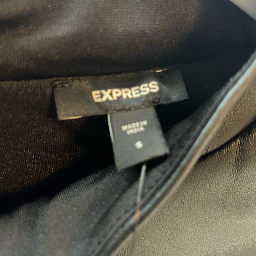 Black faux leather top from Express - Picture 2 of 4